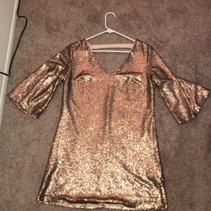 Just Fab gold sequined dress